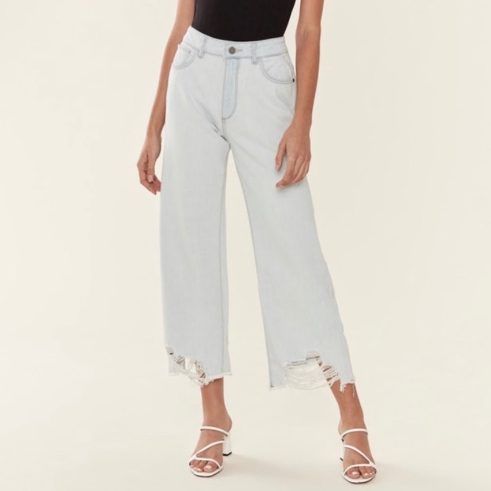 DL1961 Hepburn High Rise Wide Leg Palermo Cropped